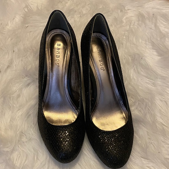 BAMBOO Shoes - Black sparkly comfy shoes